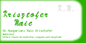 krisztofer maic business card